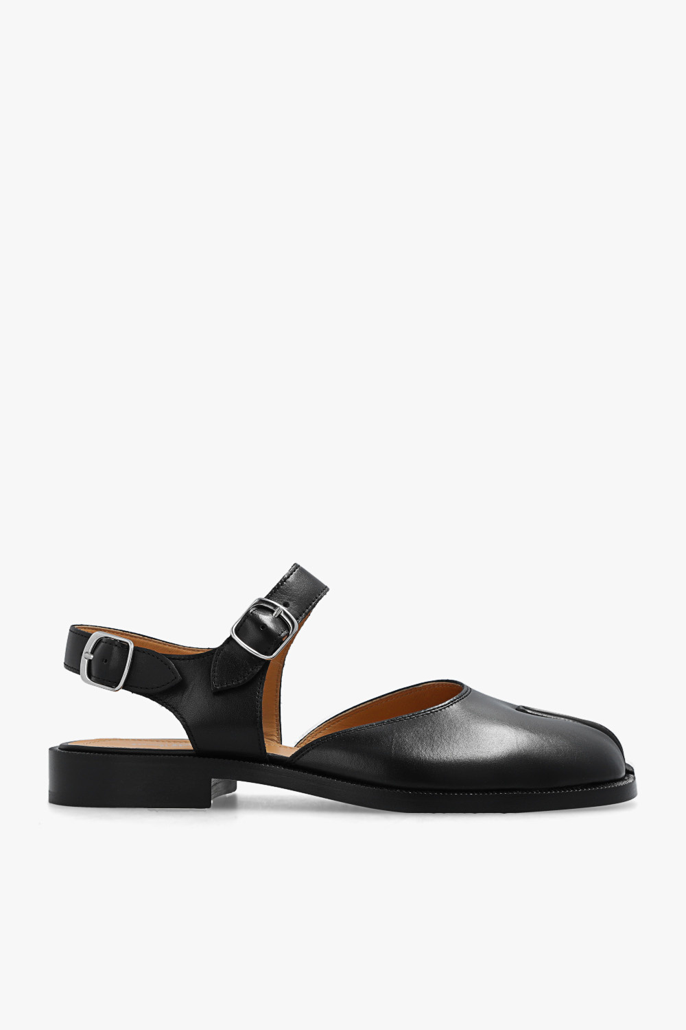 IetpShops Norway - Black Leather sandals with Tabi toe Maison